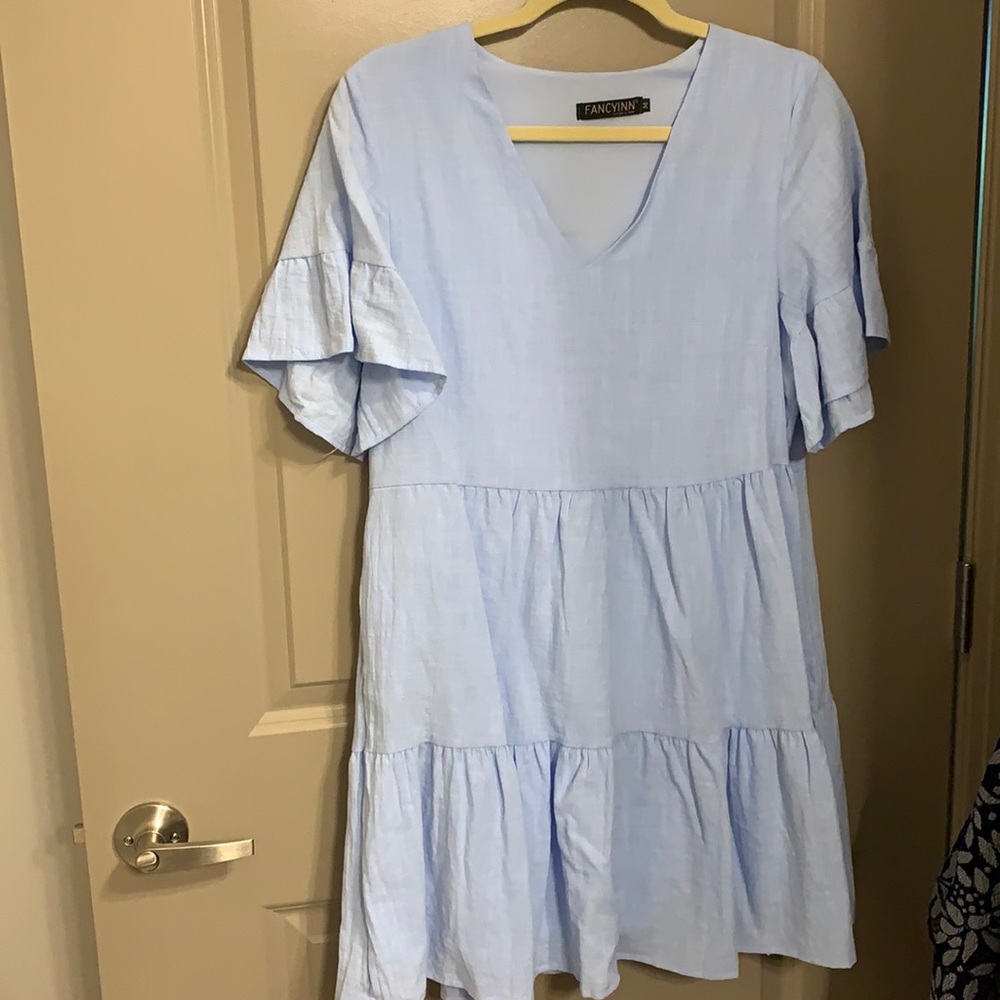 Blue Linen Dress